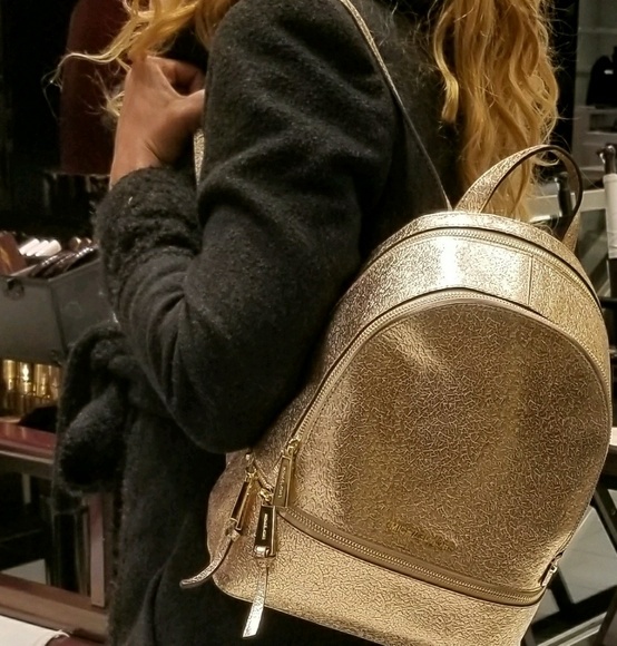 MICHAEL Michael Kors Handbags - Michael Kors Rhea Zip Metallic medium backpack